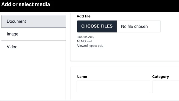 Image upload menu   