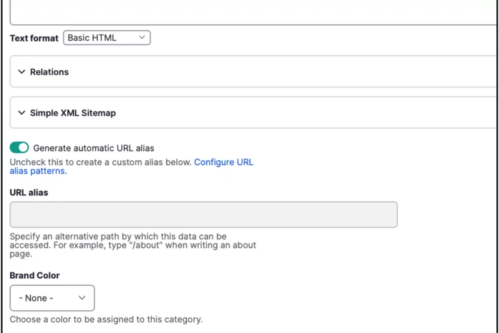 Add Term form for Taxonomy