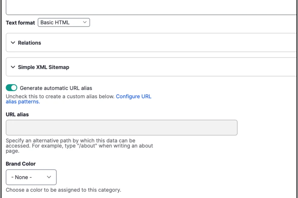 Add Term form for Taxonomy