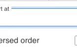 Number list options dropdown