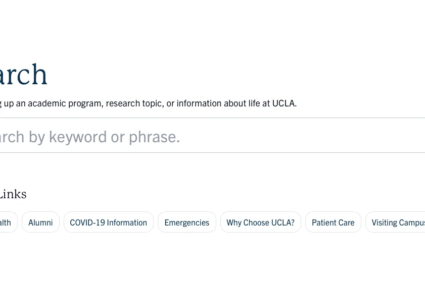 Example of a Modal Search with Quick links