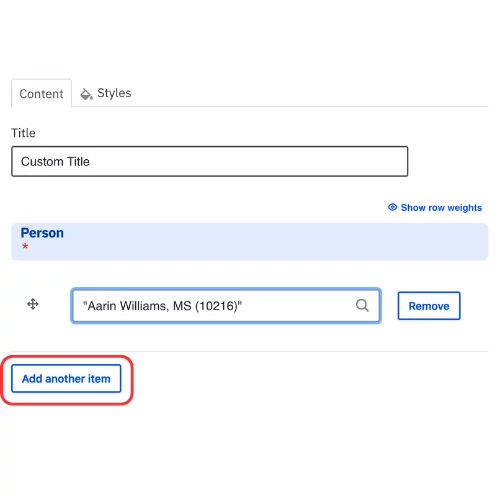 Add another person profile