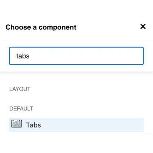 Choose tabs from menu