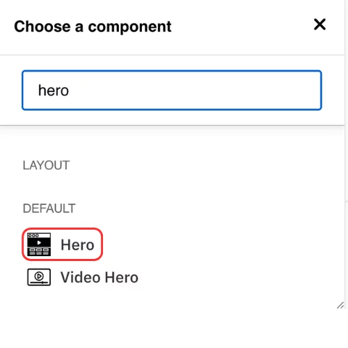 Choose a hero component