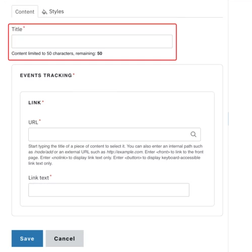 Example of the title field 