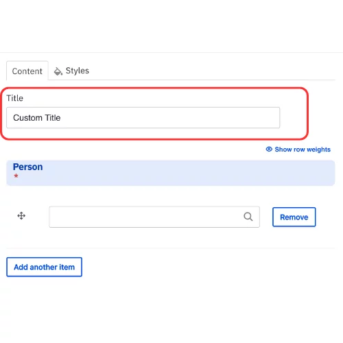 Person listing title