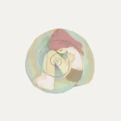 girl curled up inside of a sea shell 