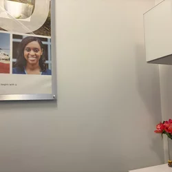 an office space with no person indicating that recruiters are concerned AI will replace recruiters and the need for human beings