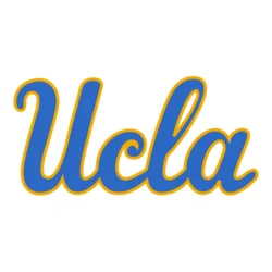 UCLA Logo with yellow outlining blue text and a white background