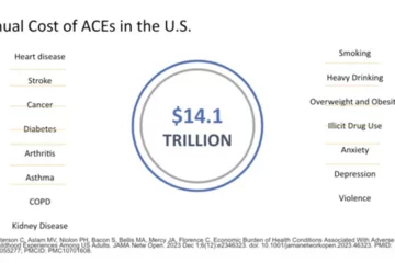 Graphic showing that $14.3 trillion is the cost of ACEs per year in the US