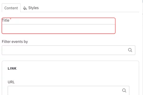 Example of the event title field  