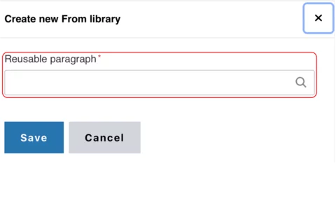 Example of the From library text field