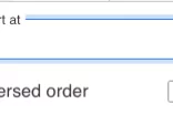 Number list options dropdown
