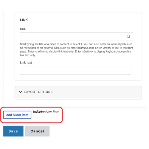 Add slider item