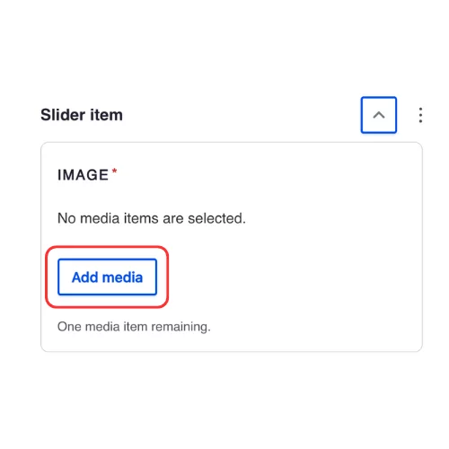 Add slider item by adding media