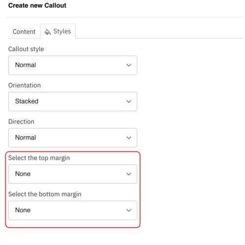 Example of the callout margin section 