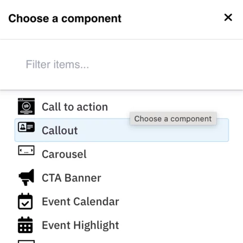 Example of the callout menu select 