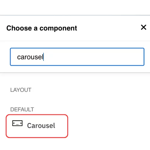 Choose a carousel component