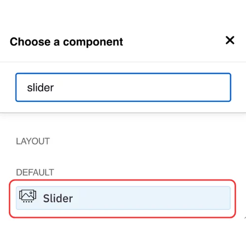 Choose a slider from the menu