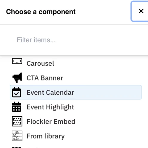 The Event calendar dropdown select 
