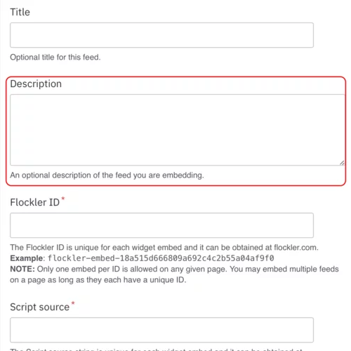 Example of the Flocker description field 