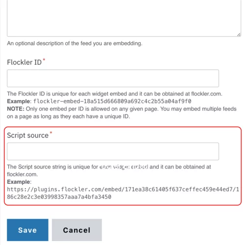 Example of the Flocker  script source field
