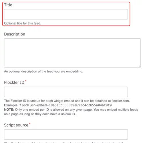 Example of the Flocker title field 