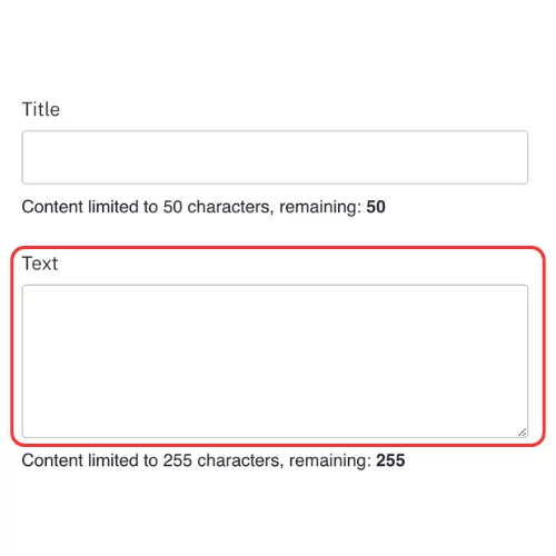 Slider text