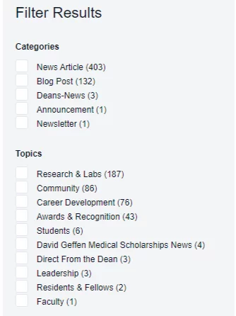 Filter article results 