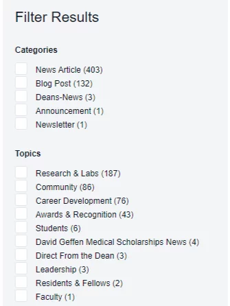 Filter article results 
